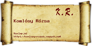 Komlósy Rózsa névjegykártya